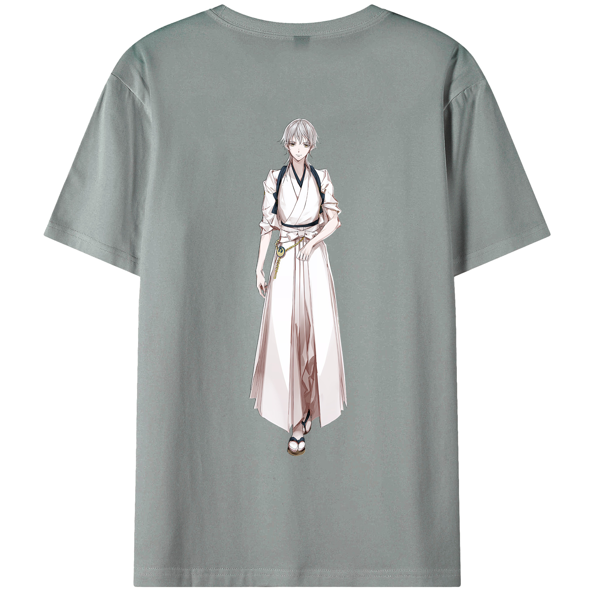 （画像用） 刀剣乱舞 Touken Ranbu 綿100％ メンズ半袖Tシャツ（バックプリント） 通気性